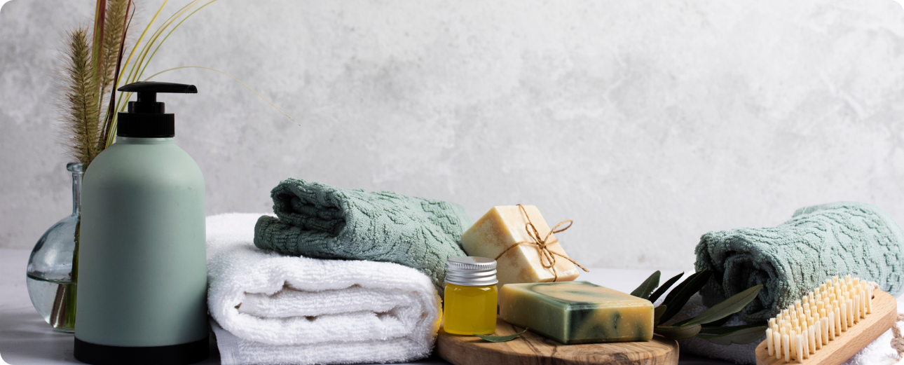 Personal care products arranged aesthetically, representing compliance and distribution operations for the African personal care transformation case study.